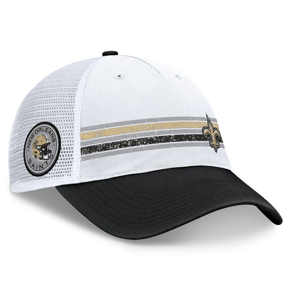 Fanatics New Orleans Saints Flawless Stripe Adjustable Hat White/Black