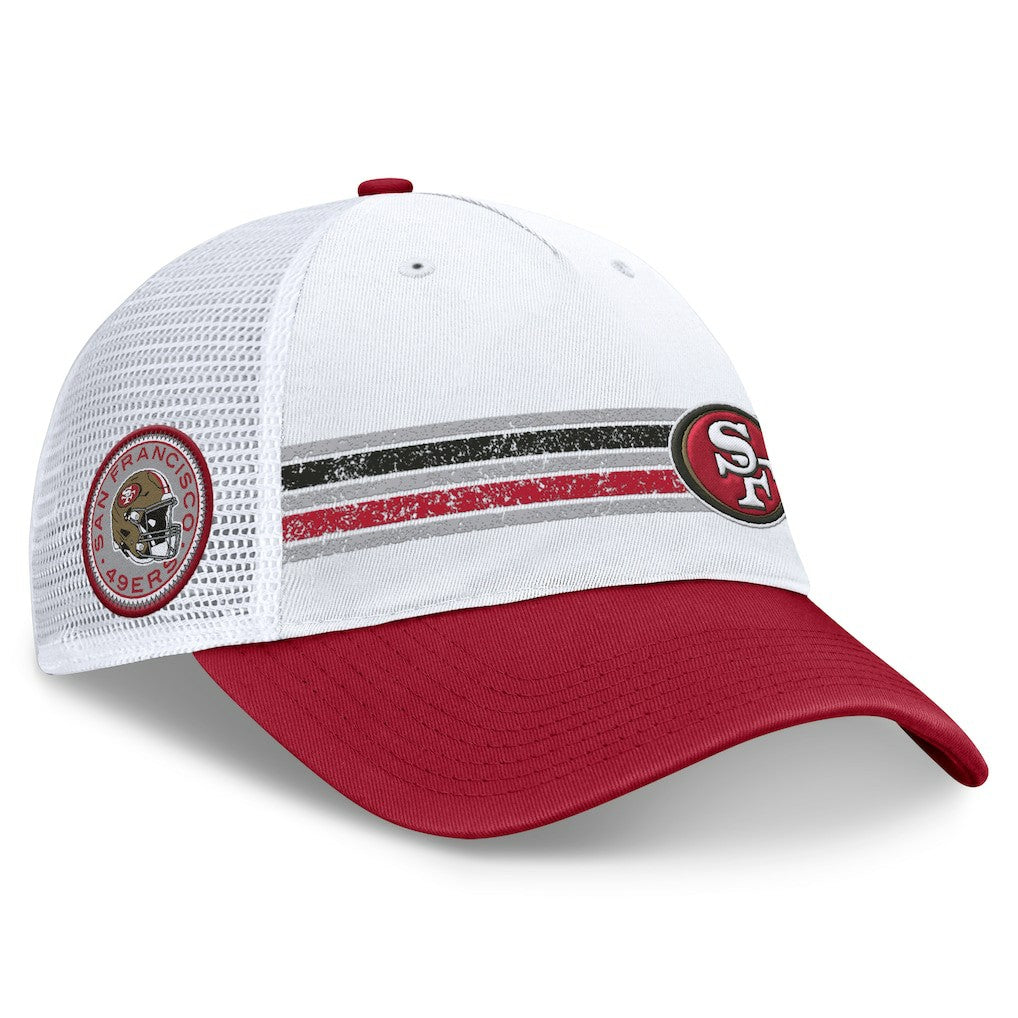 Fanatics San Francisco 49ers Flawless Stripe Adjustable Hat White/Scarlet