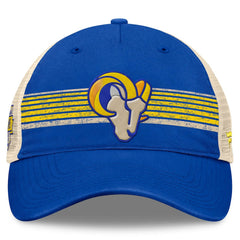 Fanatics Los Angeles Rams Center Stripe Trucker Adjustable Hat Royal/Natural