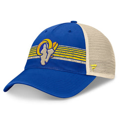 Fanatics Los Angeles Rams Center Stripe Trucker Adjustable Hat Royal/Natural