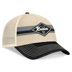 Fanatics Las Vegas Raiders Diamond Stripe Trucker Adjustable Hat Natural/Black