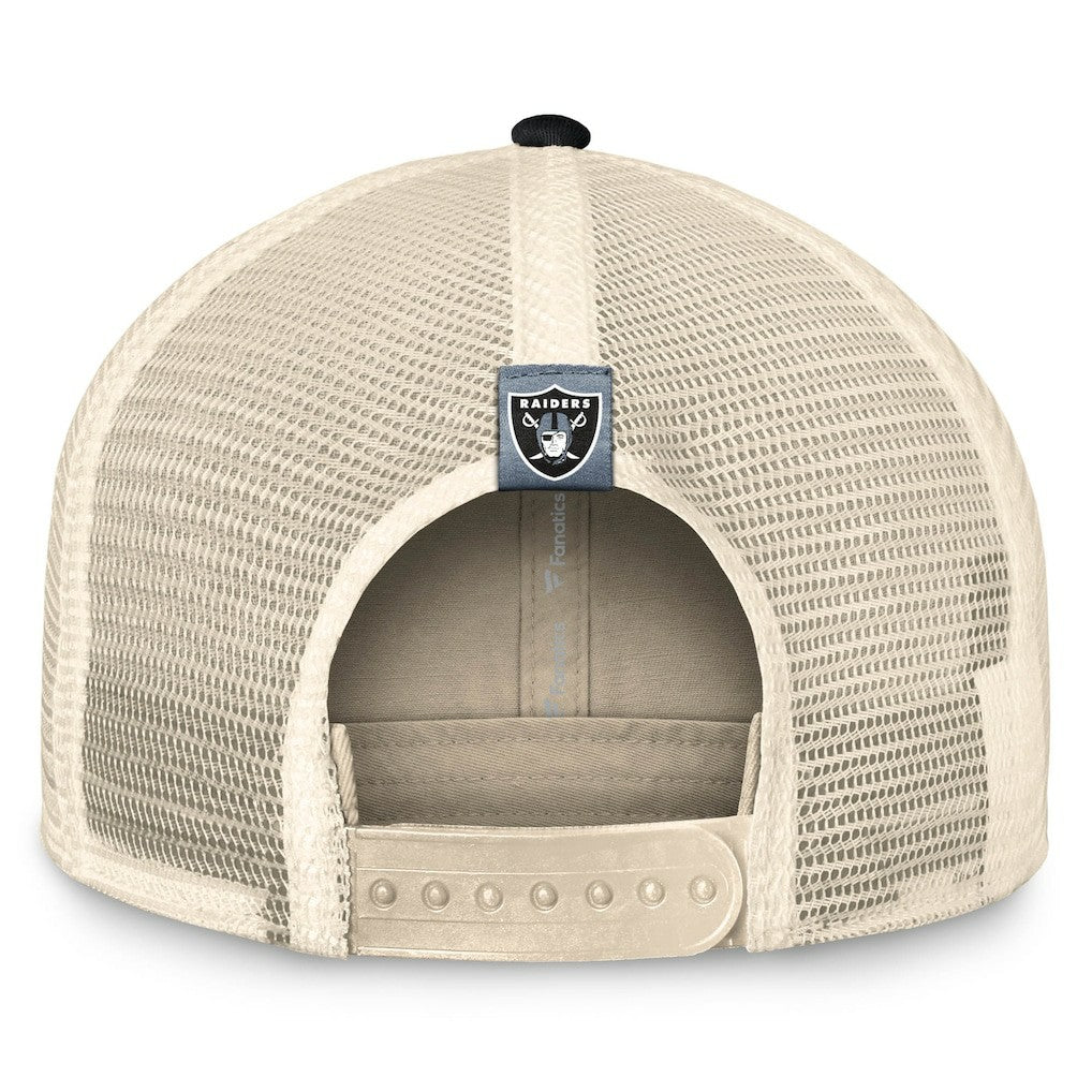 Fanatics Las Vegas Raiders Diamond Stripe Trucker Adjustable Hat Natural/Black