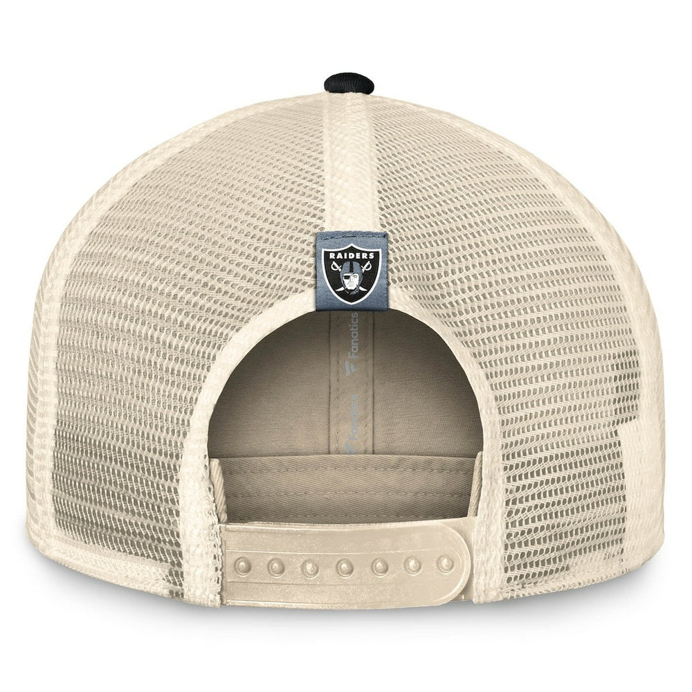 Fanatics Las Vegas Raiders Diamond Stripe Trucker Adjustable Hat Natural/Black
