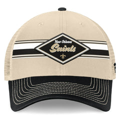 Fanatics New Orleans Saints Diamond Stripe Trucker Adjustable Hat Natural/Black