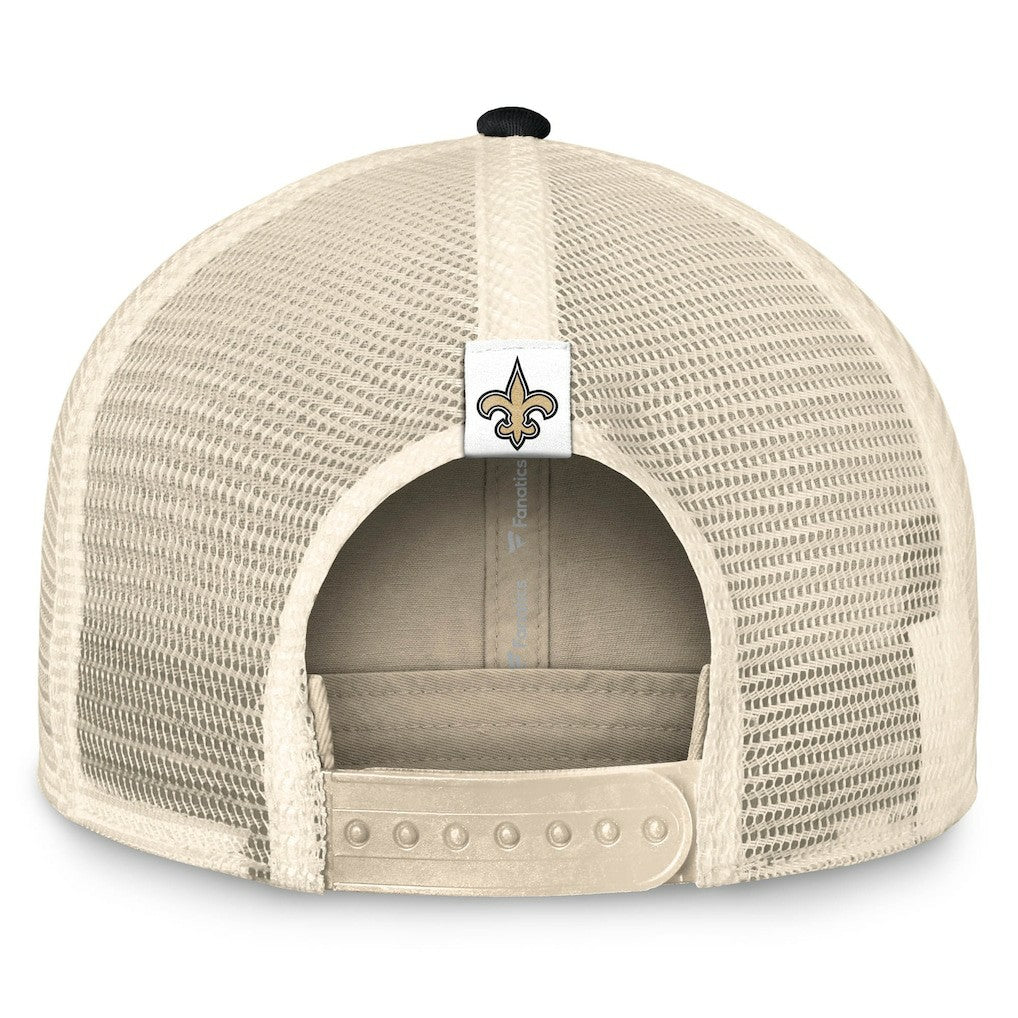 Fanatics New Orleans Saints Diamond Stripe Trucker Adjustable Hat Natural/Black