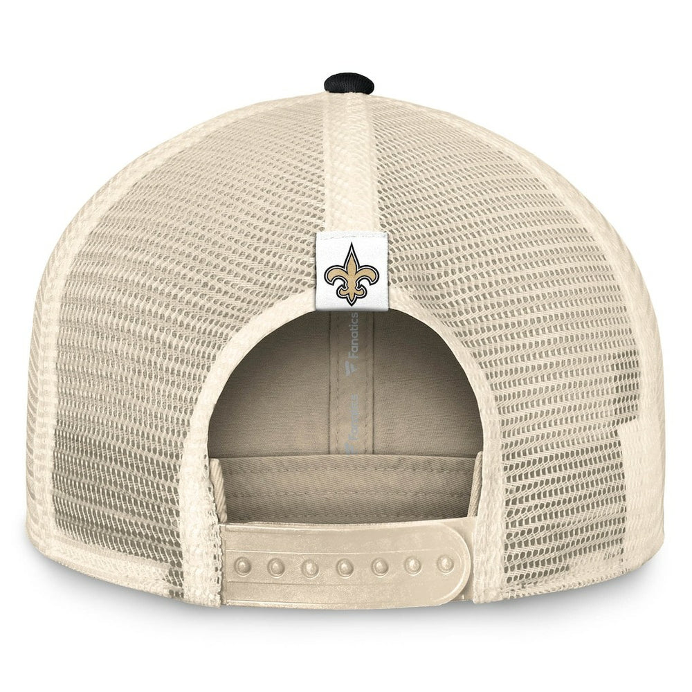 Fanatics New Orleans Saints Diamond Stripe Trucker Adjustable Hat Natural/Black