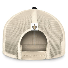 Fanatics New Orleans Saints Diamond Stripe Trucker Adjustable Hat Natural/Black