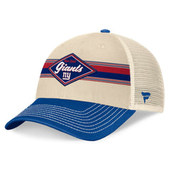 Fanatics New York Giants Diamond Stripe Trucker Adjustable Hat Natural/Royal