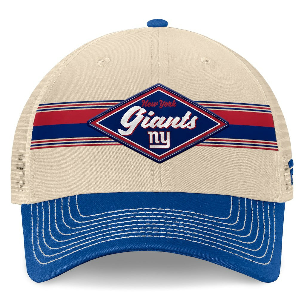 Fanatics New York Giants Diamond Stripe Trucker Adjustable Hat Natural/Royal