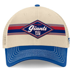 Fanatics New York Giants Diamond Stripe Trucker Adjustable Hat Natural/Royal