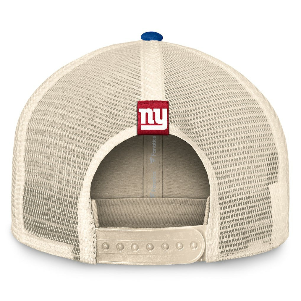 Fanatics New York Giants Diamond Stripe Trucker Adjustable Hat Natural/Royal