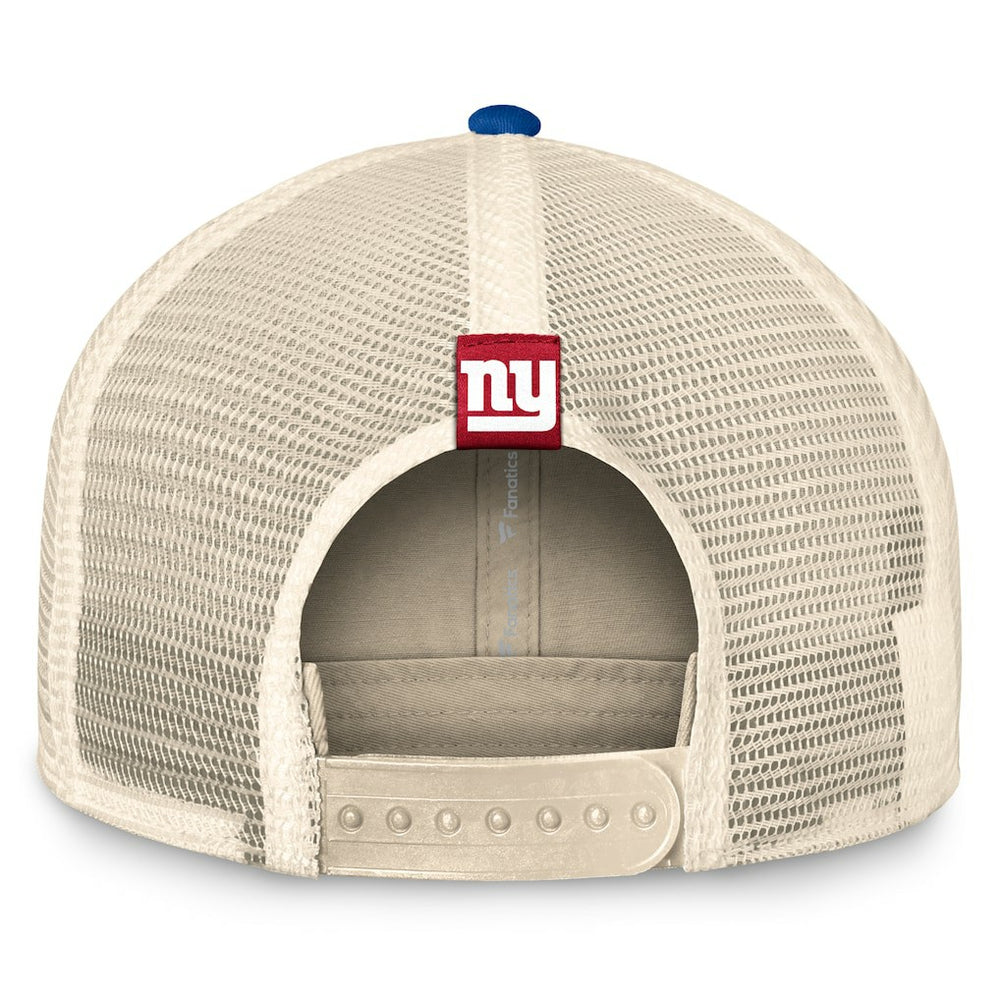 Fanatics New York Giants Diamond Stripe Trucker Adjustable Hat Natural/Royal