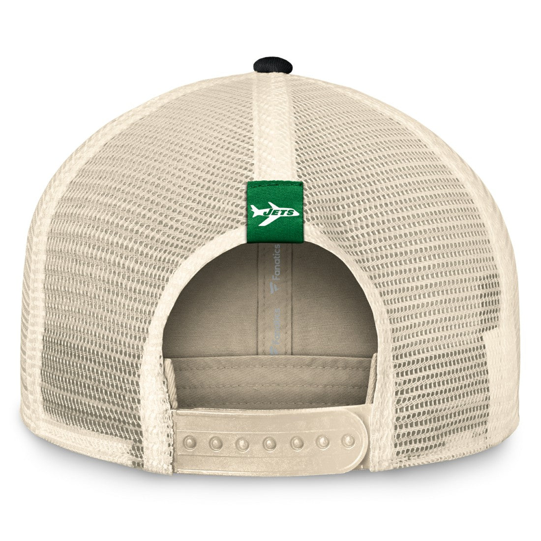 Fanatics New York Jets Diamond Stripe Trucker Adjustable Hat Natural/Black