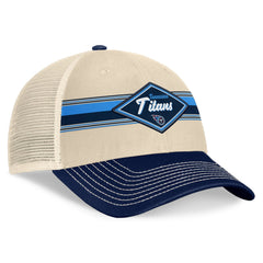 Fanatics Tennessee Titans Diamond Stripe Trucker Adjustable Hat Natural/Navy