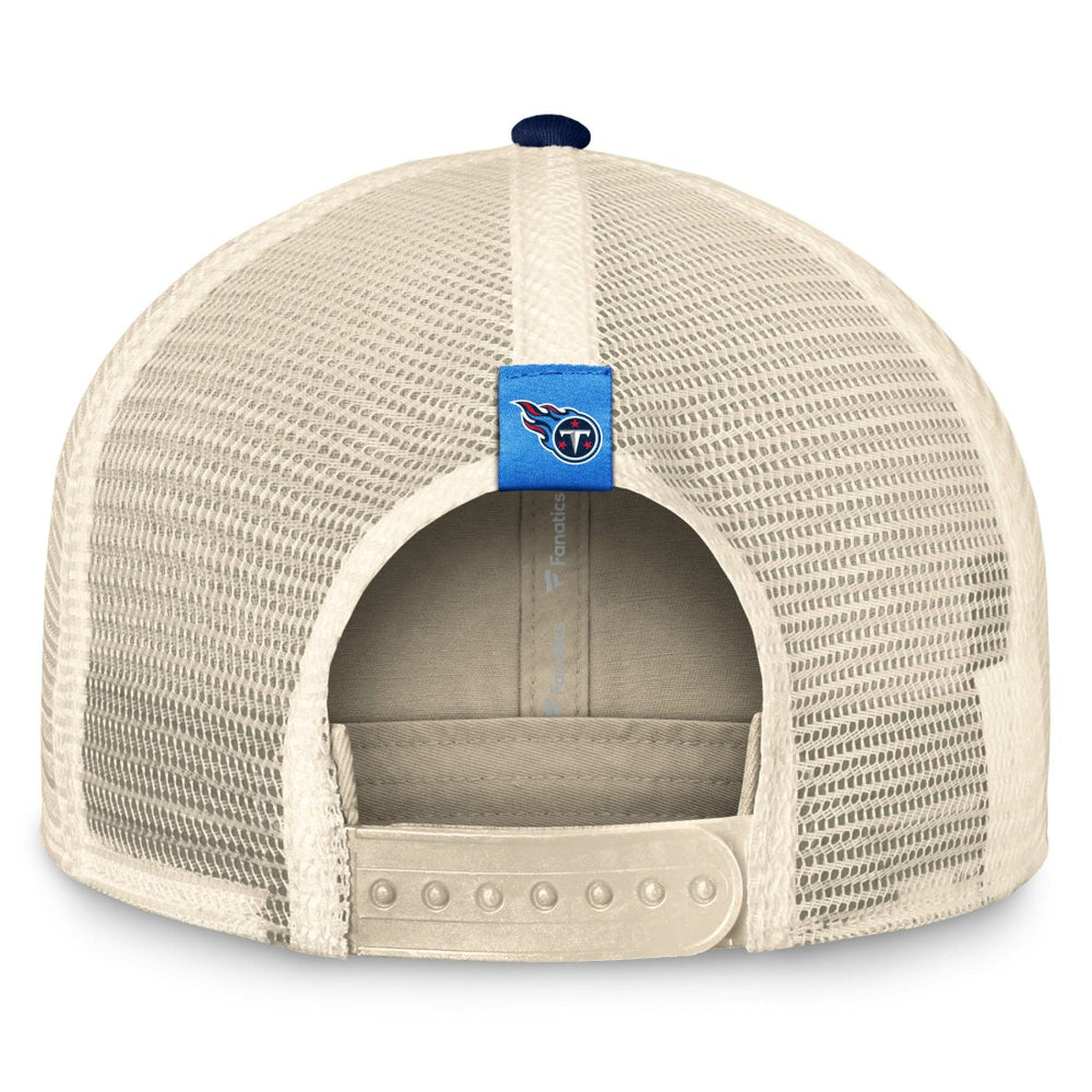 Fanatics Tennessee Titans Diamond Stripe Trucker Adjustable Hat Natural/Navy