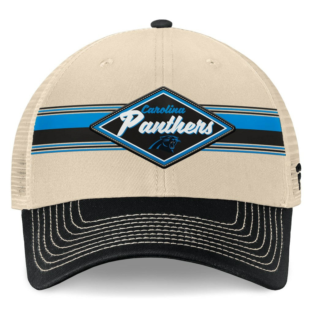 Fanatics Carolina Panthers Diamond Stripe Trucker Adjustable Hat Natural/Black