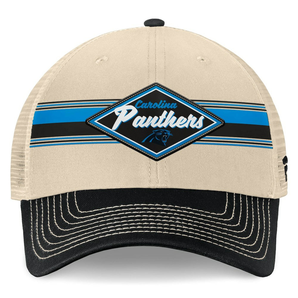 Fanatics Carolina Panthers Diamond Stripe Trucker Adjustable Hat Natural/Black