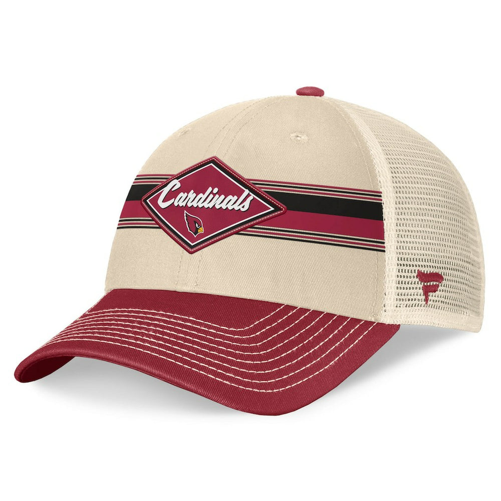 Fanatics Arizona Cardinals Diamond Stripe Trucker Adjustable Hat Natural/Cardinal