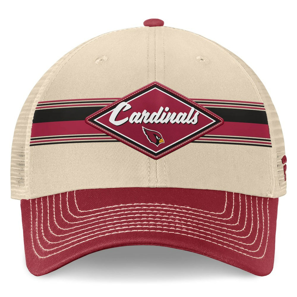Fanatics Arizona Cardinals Diamond Stripe Trucker Adjustable Hat Natural/Cardinal