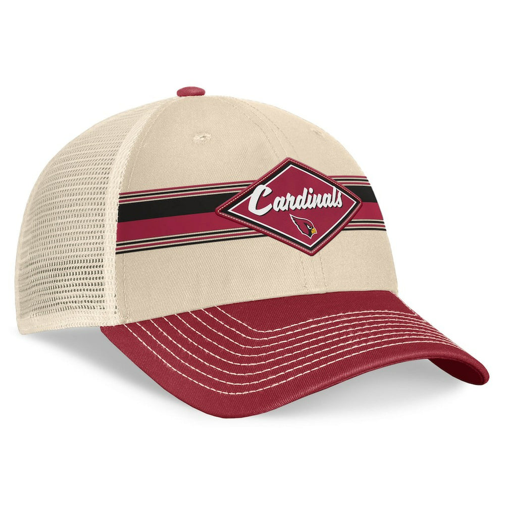 Fanatics Arizona Cardinals Diamond Stripe Trucker Adjustable Hat Natural/Cardinal