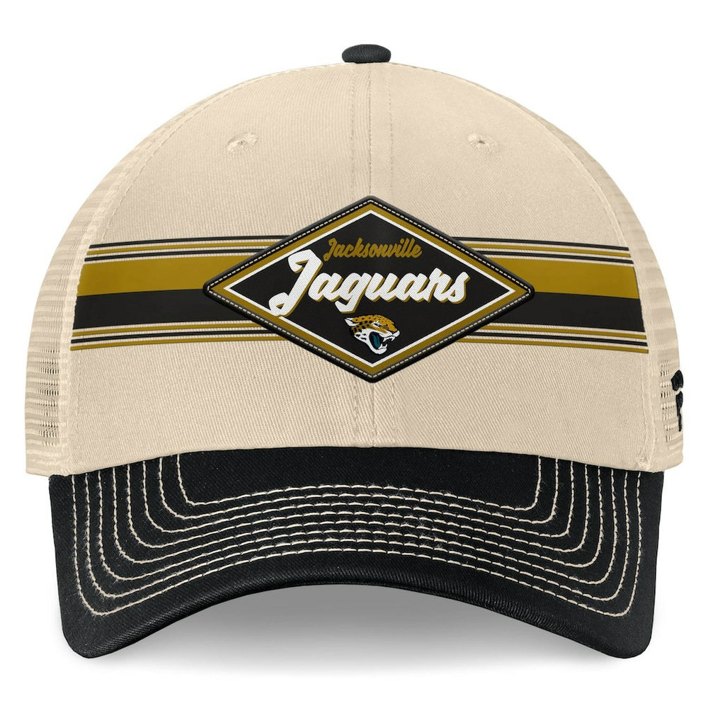 Fanatics Jacksonville Jaguars Diamond Stripe Trucker Adjustable Hat Natural/Black