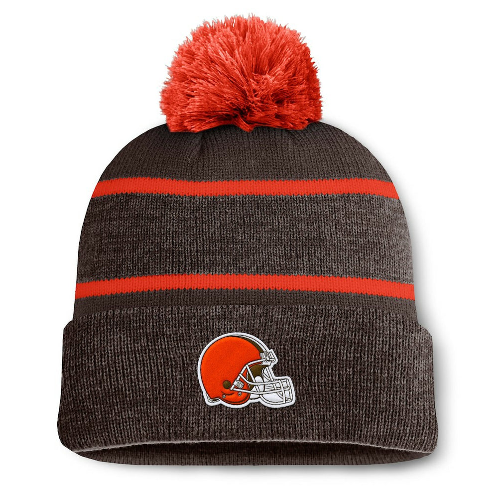 Fanatics Cleveland Browns Holding Cuffed Knit Hat with Pom Brown