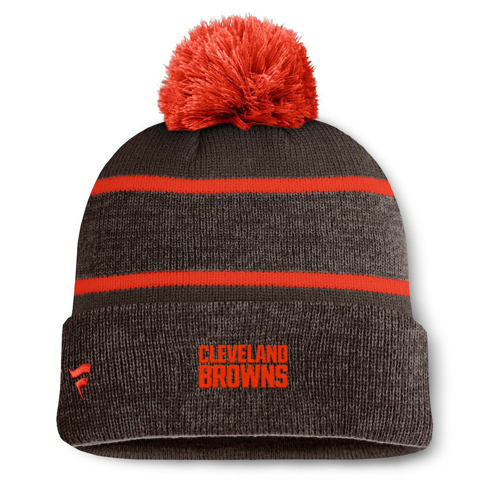 Fanatics Cleveland Browns Holding Cuffed Knit Hat with Pom Brown