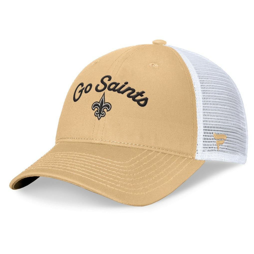 Fanatics New Orleans Saints Women's Slogan Trucker Adjustable Hat Gold
