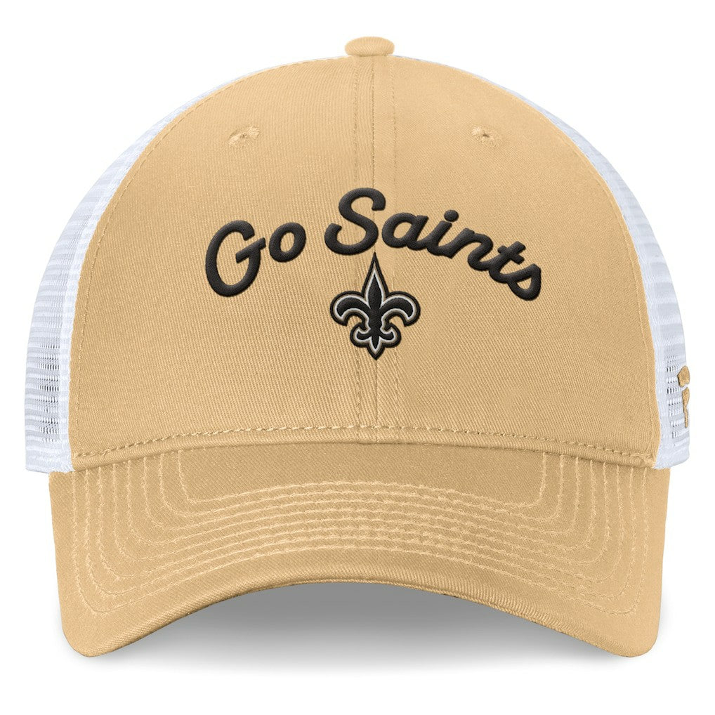 Fanatics New Orleans Saints Women's Slogan Trucker Adjustable Hat Gold