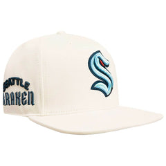 Seattle Kraken Pro Standard Retro Classic Logo Snapback Hat - Cream - NHL 200885627