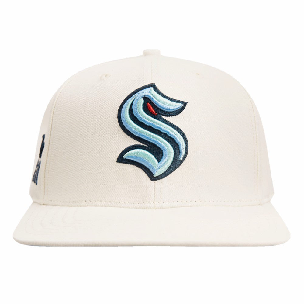 Seattle Kraken Pro Standard Retro Classic Logo Snapback Hat - Cream - NHL 200885627