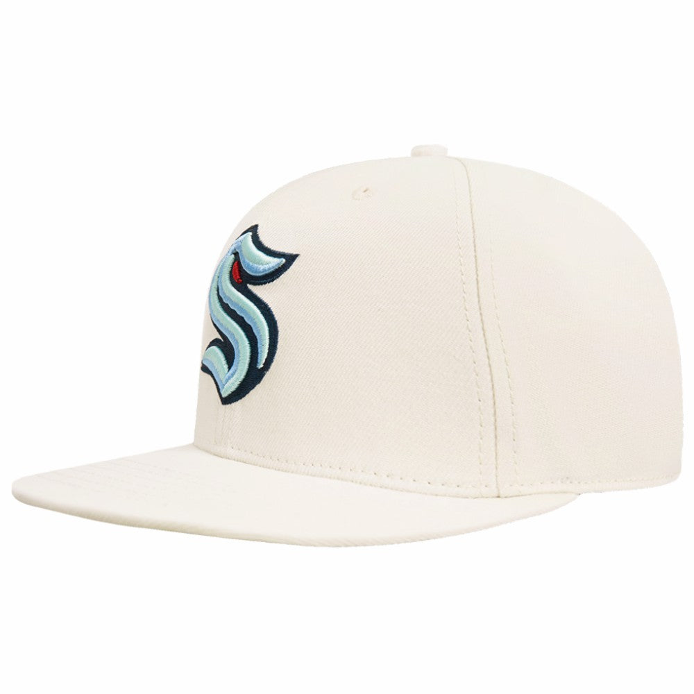 Seattle Kraken Pro Standard Retro Classic Logo Snapback Hat - Cream - NHL 200885627
