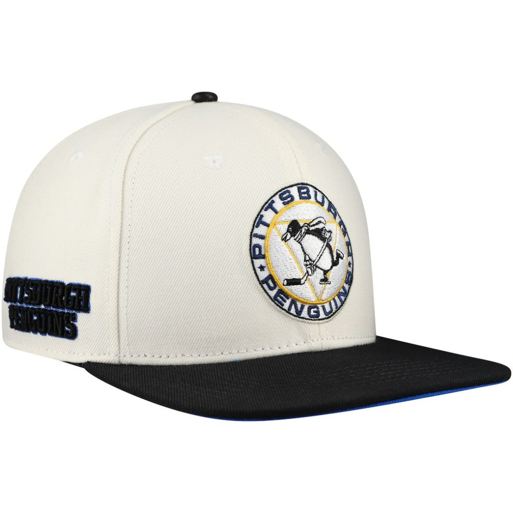 Pittsburgh Penguins Pro Standard Retro Classic Logo Snapback Hat - Cream - NHL 200885632