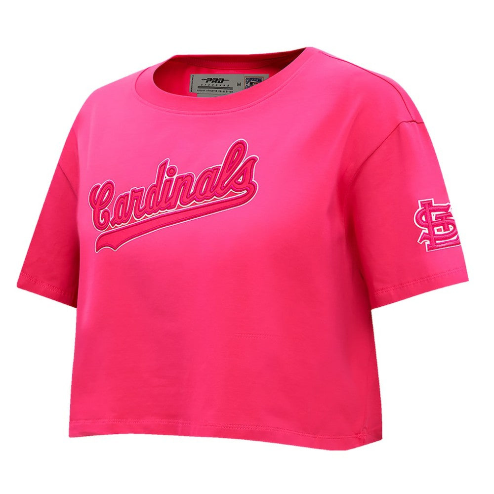 St. Louis Cardinals Pro Standard Women's Triple Pink Boxy Cropped T-Shirt - Pink - MLB Lifestyle
