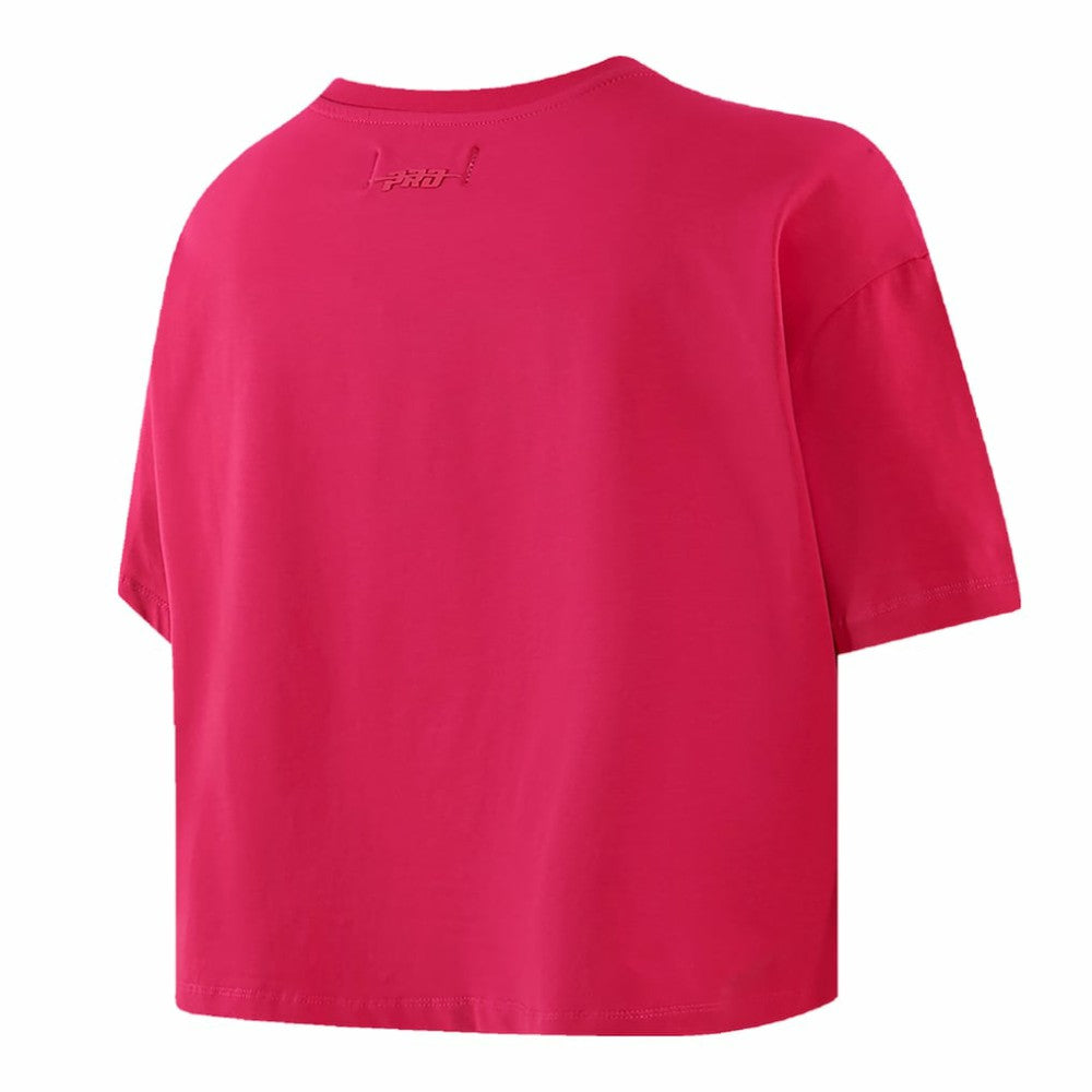 Boston Red Sox Pro Standard Women's Triple Pink Boxy Cropped T-Shirt - Pink - MLB Lifestyle