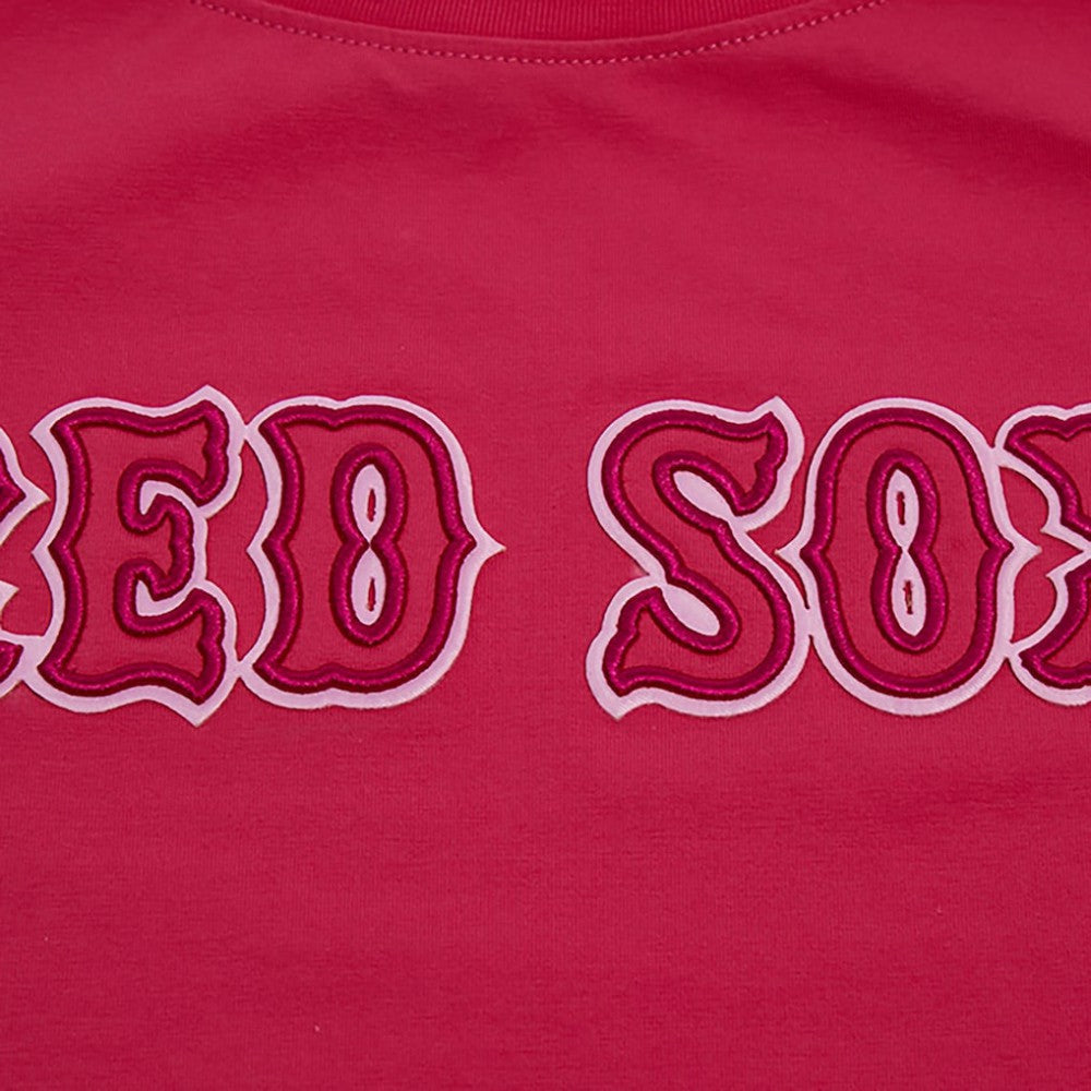 Boston Red Sox Pro Standard Women's Triple Pink Boxy Cropped T-Shirt - Pink - MLB Lifestyle