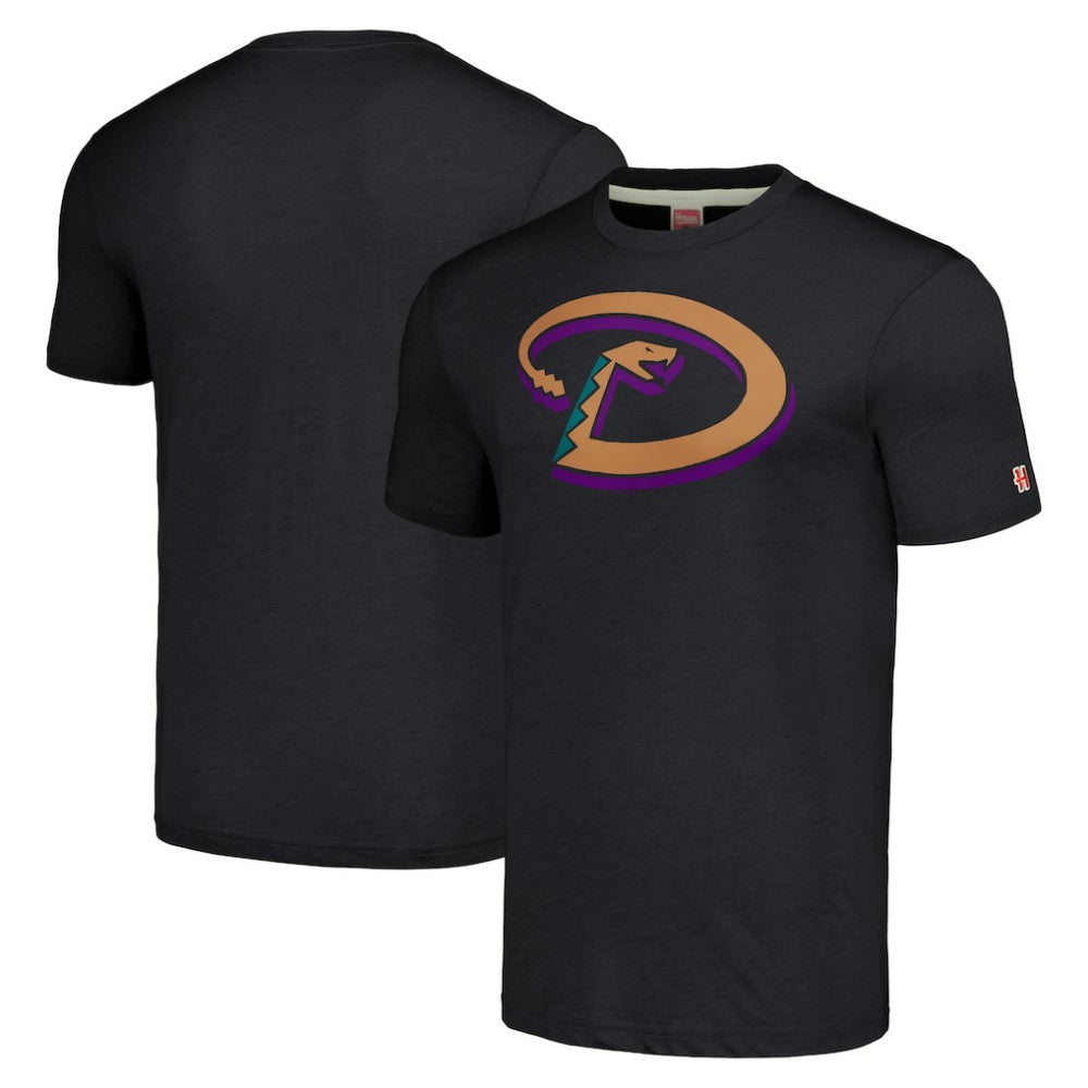 Arizona Diamondbacks Homage Hand-Drawn Logo Tri-Blend T-Shirt - Heather Charcoal - MLB Discount