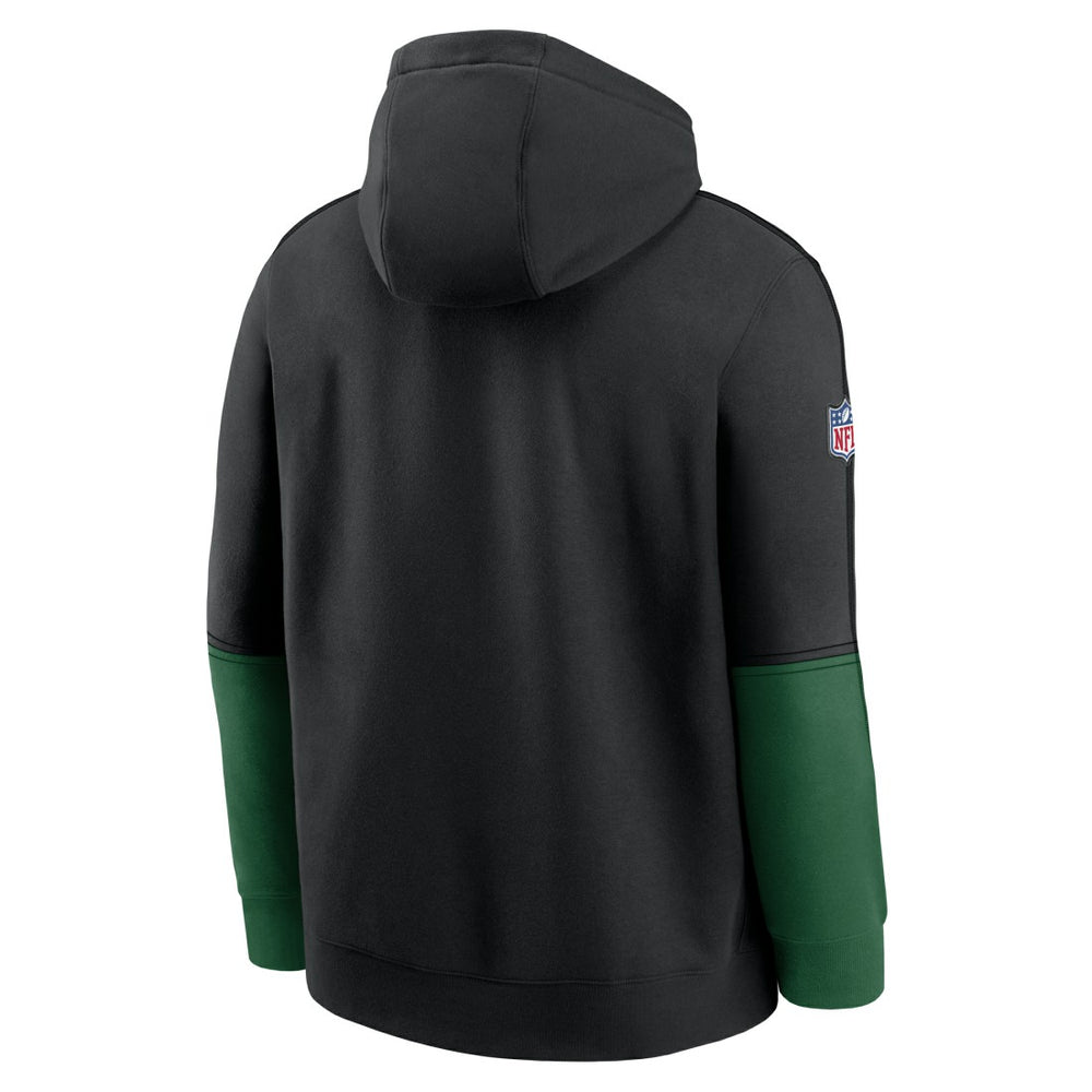 Nike New York Jets Throwback Logo Club Tri-Blend Pullover Hoodie Black