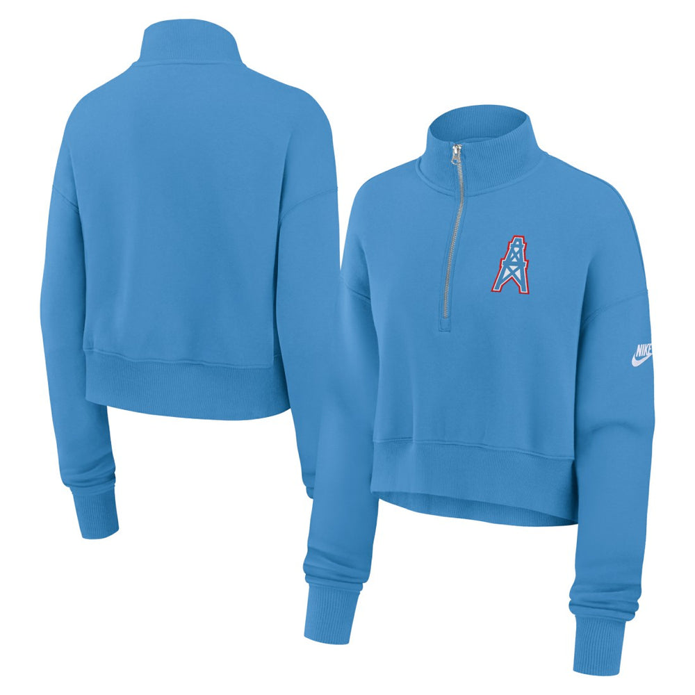 Nike Tennessee Titans Women's Rewind Phoenix Half-Zip Sweatshirt Light Blue