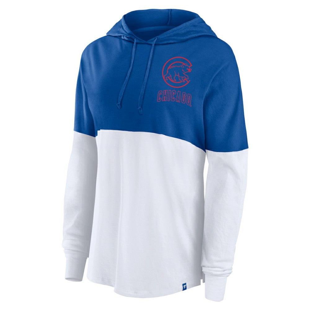 Chicago Cubs Fanatics Women's Backup Option Pullover Hoodie - Royal/White - Fanatics Discount