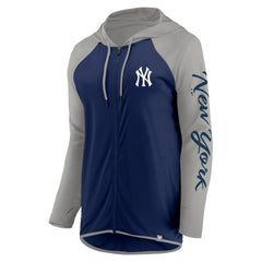 New York Yankees Fanatics Women's Script Sleeve Full-Zip Hoodie - Navy/Gray - Fanatics Discount