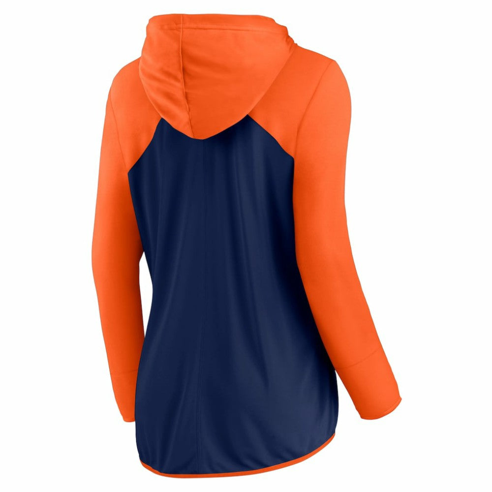 Houston Astros Fanatics Women's Script Sleeve Full-Zip Hoodie - Navy/Orange - Fanatics Lifestyle
