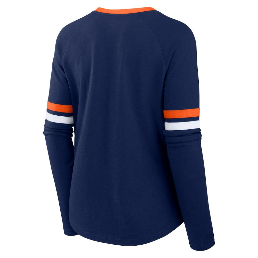 Houston Astros Fanatics Women's Won & Done Raglan Lace-Up Long Sleeve T-Shirt - Navy - Fanatics on Sale