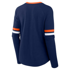 Houston Astros Fanatics Women's Won & Done Raglan Lace-Up Long Sleeve T-Shirt - Navy - Fanatics on Sale