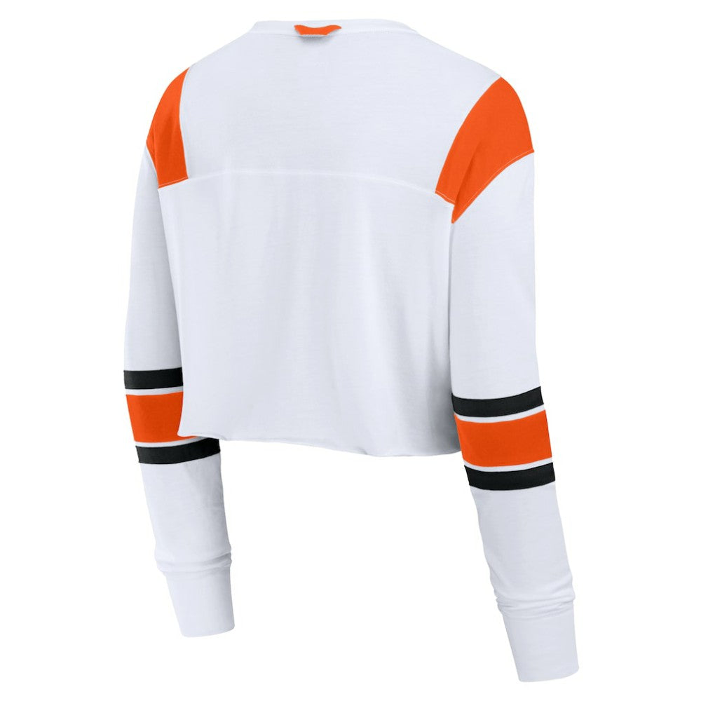 San Francisco Giants Fanatics Women's Stretch Cropped Fashion Long Sleeve T-Shirt - White - Fanatics Online