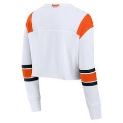 San Francisco Giants Fanatics Women's Stretch Cropped Fashion Long Sleeve T-Shirt - White - Fanatics Online