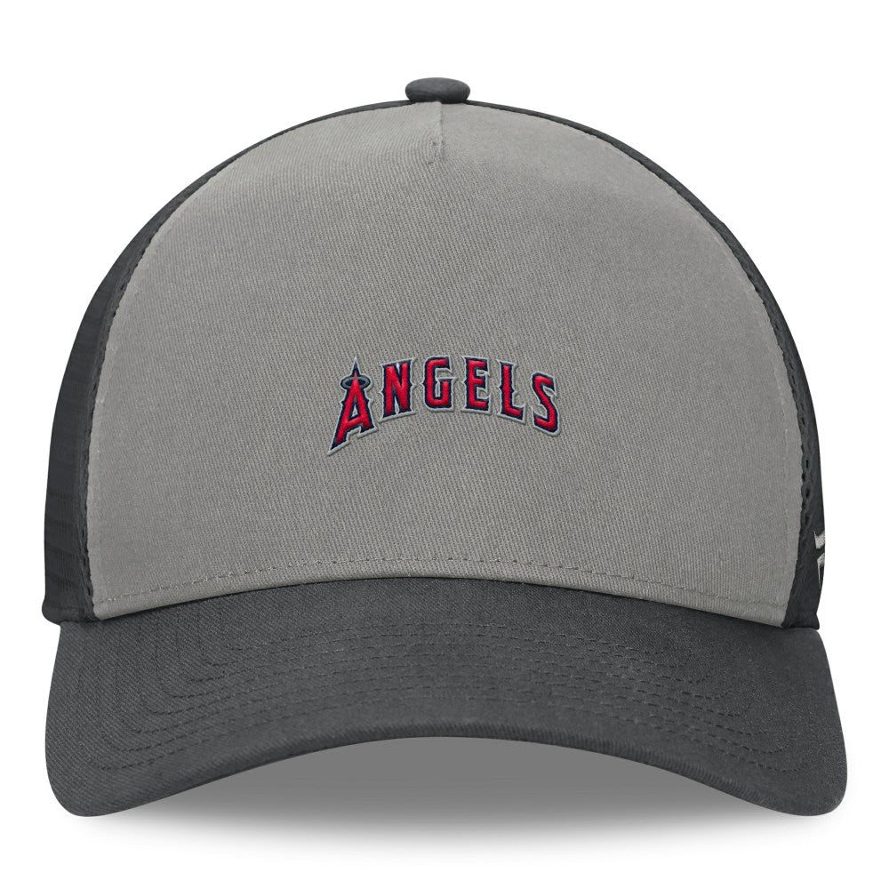 Los Angeles Angels Fanatics A-Frame Trucker Adjustable Hat - Gray/Graphite - Fanatics Lifestyle
