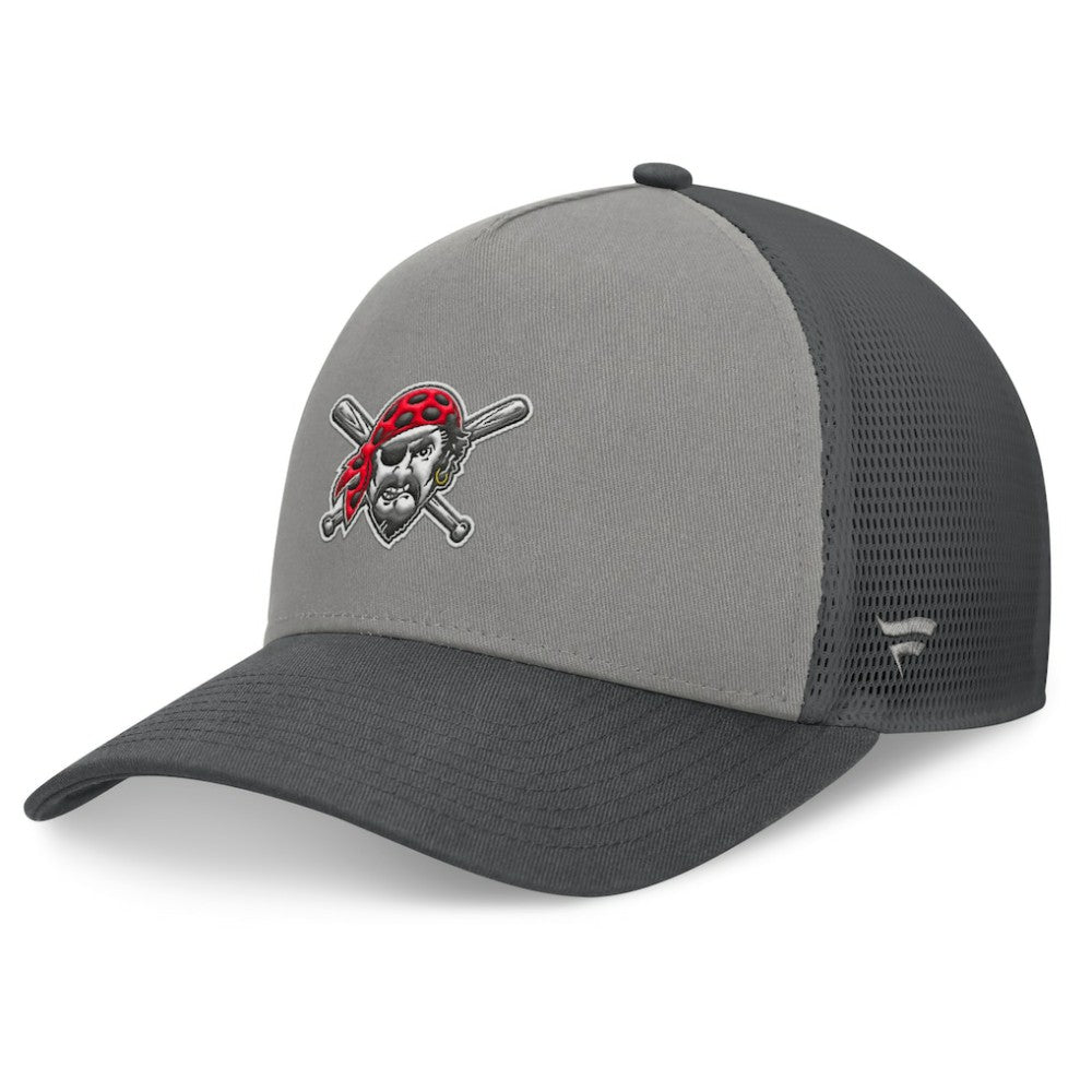 Pittsburgh Pirates Fanatics A-Frame Trucker Adjustable Hat - Gray/Graphite - Fanatics Sale