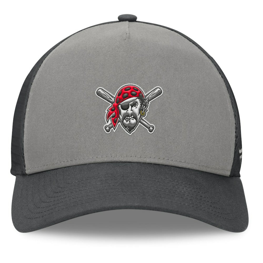 Pittsburgh Pirates Fanatics A-Frame Trucker Adjustable Hat - Gray/Graphite - Fanatics Sale