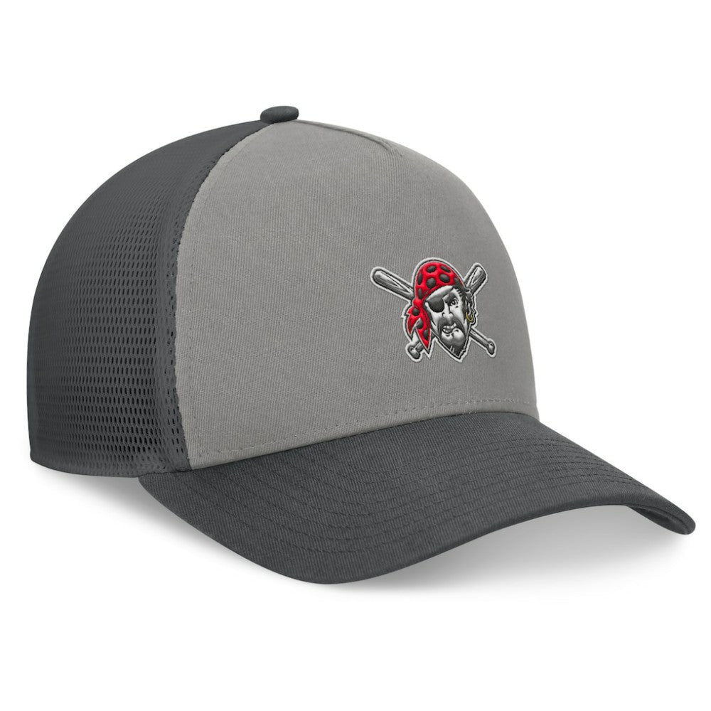 Pittsburgh Pirates Fanatics A-Frame Trucker Adjustable Hat - Gray/Graphite - Fanatics Sale